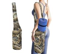 FekiLoot Cool Steampunk Gears Yoga Mat Bag Exquisite Lightweight Yoga Pilates Bag Versatile with Straps Storage Pockets Yoga Tote Yogas Mat Carrier Fits Most Size Mats