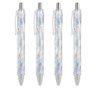 FekiLoot Corgi Floral Pattern Ballpoint Pens Retractable Ball Point Pens Smooth-Flowing Black Ink 0.5mm Writing Pen Black Ink Pen for Men Women 4 PCS