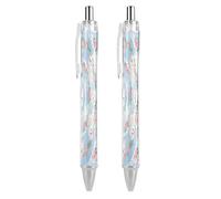 FekiLoot Corgi Floral Pattern Ballpoint Pens Retractable Ball Point Pens Smooth-Flowing Black Ink 0.5mm Writing Pen Black Ink Pen for Men Women 2 PCS