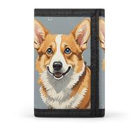 FekiLoot Corgi Pattern Corgi Pattern Wallet Portable Tri Fold Wallet with Zipper Coin Purse for Women Credit Car