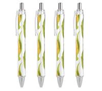 FekiLoot Corn on The Cob Image Ballpoint Pens Retractable Black Ink Ballpoint Pens 0.5mm Medium Point Smooth Writing Pattern Pen with Super Soft Grip Cute Work Supplies for Men Women 4 PCS