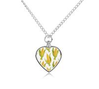 FekiLoot Corn on The Cob Image Urn Necklace for Ashes Heart Cremation Jewelry Memorial Keepsake Pendant Locket Ash Holder Memory Jewelry for Women Men to Hold Ashes of Loved Ones