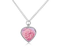 FekiLoot Cotton Candy Pet Cremation Jewelry Personalized for Man, Custom Dog Urn Necklaces for Ashes, Heart-Shaped Pendant Urn Necklaces for Cat Lover Woman, with Funnel Kit