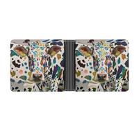 FekiLoot Cow Spot Wallet Slim Leather Bifold Wallet Extra Capacity Wallets with Multiple Card Slots Men Billfold