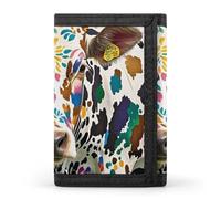 FekiLoot Cow Spot Wallet Slim Trifold Wallets with Multiple Card Slots Credit Card Holder Pocket Coin Purse