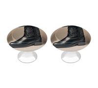 FekiLoot Cowboy Black Hat Western Boots Cabinet Knobs for Kitchen Ornament, Round Zinc Decorative Drawer Pulls for Cabinets Trendy, Dresser Drawers Pulls Bathroom Dresser Knob with Screw