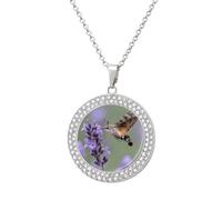 FekiLoot Crab on Coconut Shoes Pendant Necklace for Women Men Elegant Diamond Circle Necklaces with 19.7 Inch Chain, Zinc Diamond Jewelry for Birthday Christmas Valentine's Day Gift, One Size, Zinc