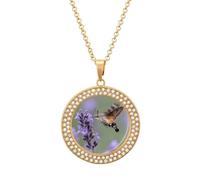 FekiLoot Crab on Coconut Shoes Pendant Necklace for Women Men Elegant Diamond Circle Necklaces with 19.7 Inch Chain, Zinc Diamond Jewelry for Birthday Christmas Valentine's Day Gift, One Size, Zinc