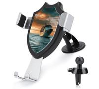 FekiLoot Cruise Ship Car Phone Holder,Adjustable Easy Clamp Car Phone Mount for Your Cars Models with Dashboard Vent,Phone Holders for Your Car with Metal Hook Clip