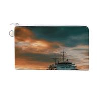 FekiLoot Cruise Ship Coin Purse,Travel Portable Keychain Wallet Canvas Coin Wallets Mini Zipper Tool Bag Lightweight Change Purse