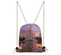 FekiLoot Crystal Castles Drawstring Backpack Sports Gym Bag Drawstring Bags Foldable Backpack for Women Men