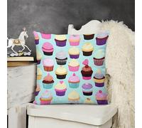 FekiLoot Cupcake Patterns Throw Pillow Covers 12 "x12 Plush Soft Decorative Farmhouse Square Accent Pillow Cases Spring Sofa Cushion Case for Couch Bedroom Living Room Home Decor
