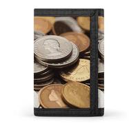FekiLoot Currency Coin Trifold Wallet Slim Minimalist Front Pocket Men's Passcase Wallet Credit Card Holder