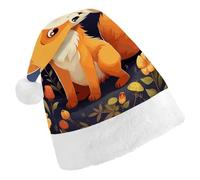 FekiLoot Cute Animal Fox Flower 2.Christmas Hat Cap with Plush Trim Warm Xmas Hats Headwear for Winter Holiday Party Supply