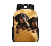 FekiLoot Cute Backpack Waterproof Lightweight Casual Daypack Cute Two Dachshund Dog Travel Laptop Bag For Women Men