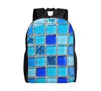 FekiLoot Cute Backpack Waterproof Lightweight Casual Daypack Square Bright Glass Mosaic Travel Laptop Bag For Women Men