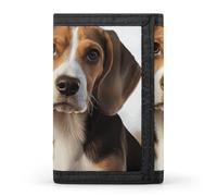 FekiLoot Cute Beagle Dog Trifold Wallet Slim Minimalist Front Pocket Men's Passcase Wallet Credit Card Holder