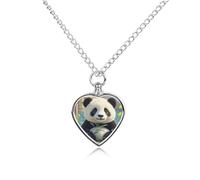 FekiLoot Cute Black And White Panda Pet Cremation Jewelry for Ashes Personalized Dog Urn Necklace for Ashes Heart Pet Memorial Necklace Urn Pendant for Puppy Pets Memorial Keepsake Jewelry