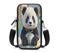 FekiLoot Cute Black And White Panda Small Crossbody Bag for Women Mini Cell Phone Purse Cell Phone Bag Travel Pouch Shoulder Bag Cellphone Wallet