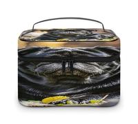FekiLoot Cute Black Pug Dog Makeup Bag Large Capacity Travel Cosmetic Bag Lightweight Hand-held Toiletry Bags Portable Cosmetic Pouch Cute Make Up Pouch for Women