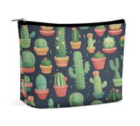 FekiLoot Cute Cactus Seamless Illustration Toiletry Bag Travel Cosmetic Bag with Zipper Personalized Makeup Pouch Makeup Pouch for Women for Use in Daily Life Travel Other Occasions
