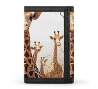 FekiLoot Cute Cartoon Funny Giraffes Trifold Wallet Slim Minimalist Front Pocket Men's Passcase Wallet Credit Card Holder