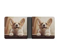 FekiLoot Cute Corgi Wallet Slim Leather Bifold Wallet Extra Capacity Wallets with Multiple Card Slots Men Billfold
