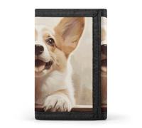 FekiLoot Cute Corgi Wallet Slim Trifold Wallets with Multiple Card Slots Credit Card Holder Pocket Coin Purse