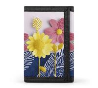 FekiLoot Cute Decorative Flowers Wallet Compact Blocking Trifold Wallets with Zipper Minimalist Purse Wallet Credit Card Holder