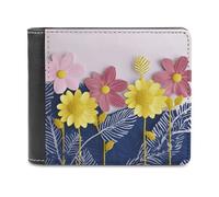 FekiLoot Cute Decorative Flowers Wallet Fashionable Slim Leather Wallet with Multiple Card Slots And Hidden Compartments Wallets