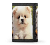 FekiLoot Cute Dog Wallet Compact Blocking Trifold Wallets with Zipper Minimalist Purse Wallet Credit Card Holder