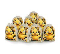 FekiLoot Cute Duck Animal Bunches Pocket Cotton And Hemp with Drawstring, 8 Pieces Reusable Sachet Gift Bags Pouch, Portable Jewelry Pouch, Wedding DIY Craft Party