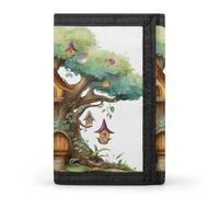 FekiLoot Cute Fairy Tree Wallet for Men Slim Minimalist Trifold Wallet with ID Window And Credit Card Holder