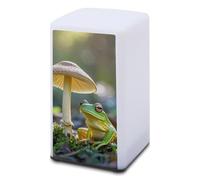 FekiLoot Cute Frog Under A Mushroom Night Light Minimalist Cordless Portable Night Light Square Decor Bedside Table Lamp Cute Desk Accessories Bedside Lamp for Room Dorm Living Room