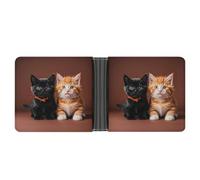 FekiLoot Cute Kitten Black And Orange Cat Wallet for Men Slim Wallets for Men Small Wallets Woman Leather Card Holder Wallet