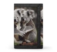 FekiLoot Cute Koala Bear Trifold Wallet Slim Minimalist Front Pocket Men's Passcase Wallet Credit Card Holder