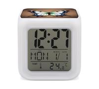 FekiLoot Cute Little Butterfly Alarm Clock with 7 Color Changing Night Light with Date and Temperature Wake Up Digital Clock Colorful LED Display Alarm Clocks Gift Decor for Bedroom