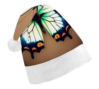 FekiLoot Cute Little Butterfly Christmas Hat Cap with Plush Trim Warm Xmas Hats Headwear for Winter Holiday Party Supply