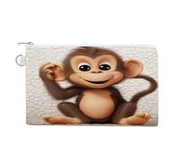 FekiLoot Cute Monkey Coin Purse,Travel Portable Keychain Wallet Canvas Coin Wallets Mini Zipper Tool Bag Lightweight Change Purse
