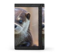 FekiLoot Cute Otter Trifold Wallet Slim Credit Card Holder Stylish Trifold Billfold Minimalist Front Pocket Friendly Purses