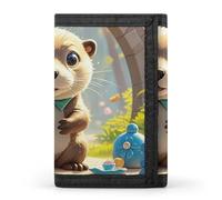 FekiLoot Cute Otter Wallet Men's Trifold Wallet Extra Capacity Credit Card Holder Cards Purse Front Pocket