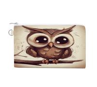 FekiLoot Cute Owl Coin Purse,Travel Portable Keychain Wallet Canvas Coin Wallets Mini Zipper Tool Bag Lightweight Change Purse