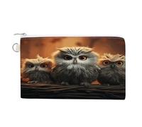 FekiLoot Cute Owl Coin Purse,Travel Portable Keychain Wallet Canvas Coin Wallets Mini Zipper Tool Bag Lightweight Change Purse