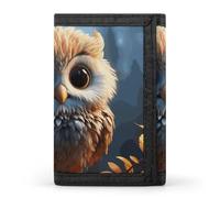 FekiLoot Cute Owl Wallet Compact Blocking Trifold Wallets with Zipper Minimalist Purse Wallet Credit Card Holder