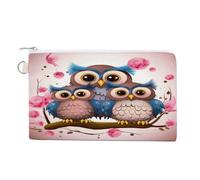 FekiLoot Cute Owls Coin Purse,Travel Portable Keychain Wallet Canvas Coin Wallets Mini Zipper Tool Bag Lightweight Change Purse