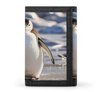 FekiLoot Cute Penguin Men's Wallet Extra Capacity Trifold Wallet Thin & Stylish Trifold Card Holder with ID Window