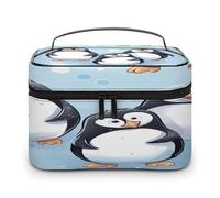 FekiLoot Cute Penguins Makeup Bag Large Capacity Travel Cosmetic Bag Lightweight Hand-held Toiletry Bags Portable Cosmetic Pouch Cute Make Up Pouch for Women