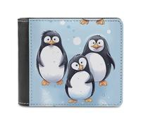 FekiLoot Cute Penguins Wallet Large Capacity Slim Bifold Wallet with Multiple Card Slots PU Leather Men Purse