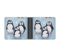 FekiLoot Cute Penguins Wallet Slim PU Bifold Design Wallet with Multiple Card Slots Wallets Extra Capacity Pocket Wallets