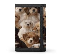 FekiLoot Cute Pet Dogs Wallet Compact Blocking Trifold Wallets with Zipper Minimalist Purse Wallet Credit Card Holder